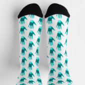 Aqua Blue Aquamarin Fun Handmuster Socken (Oben)