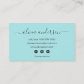 Aqua Blue Aquamarin Giro Visitenkarte (Rückseite)