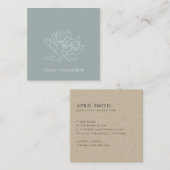 AQUA BLUE AQUAMARIN GOLD LOTUS LINIE ZEICHNEND BLU QUADRATISCHE VISITENKARTE (Vorne/Hinten)