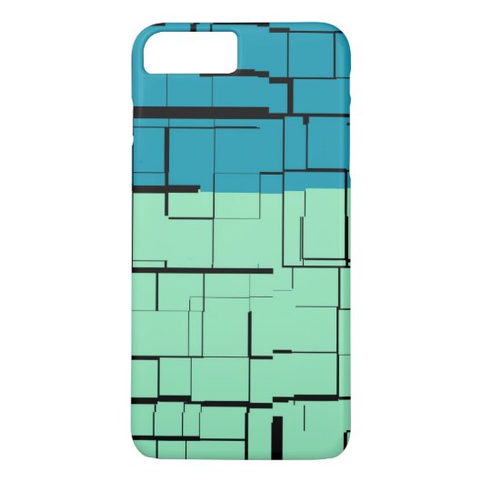 Aqua Blue Aquamarin Green Moderne Muster Case-Mate iPhone Hülle (Rückseite)