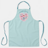 Aqua Blue Aquamarin Modern Girchen Kitchen Schürze (Vorderseite)