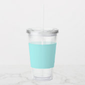 Aqua Blue Aquamarin Modern Script Monogram Name Acryltrinkbecher (Rechts)