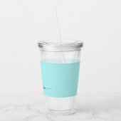 Aqua Blue Aquamarin Modern Script Monogram Name Acryltrinkbecher (Links)