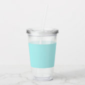 Aqua Blue Aquamarin Modern Script Monogram Name Acryltrinkbecher (Rückseite)