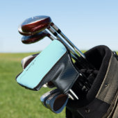 Aqua Blue Aquamarin Modern Script Monogram Name Golf Headcover (In Situ)