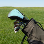 Aqua Blue Aquamarin Silver Glitzer Monogram Golf Headcover (In SItu)