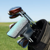 Aqua Blue Aquamarin Silver Glitzer Monogram Golf Headcover (In Situ)