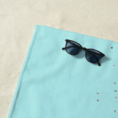 Aqua Blue Aquamarin Silver Glitzer Monogram Strandtuch (Beispiel)