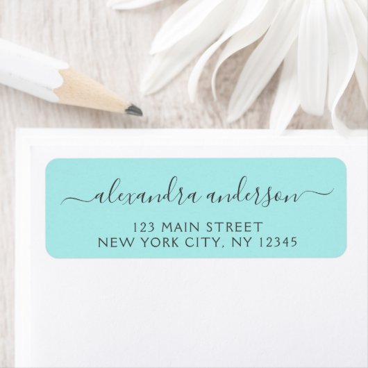 Aqua Blue Aquamarin Silver Script Typografy Weddin (Insitu)