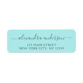 Aqua Blue Aquamarin Silver Script Typografy Weddin (Vorne)