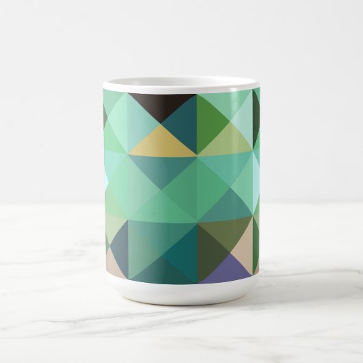 Aqua Blue Aquamarine Abstrakt Geo Style Tasse Cup (Mittel)
