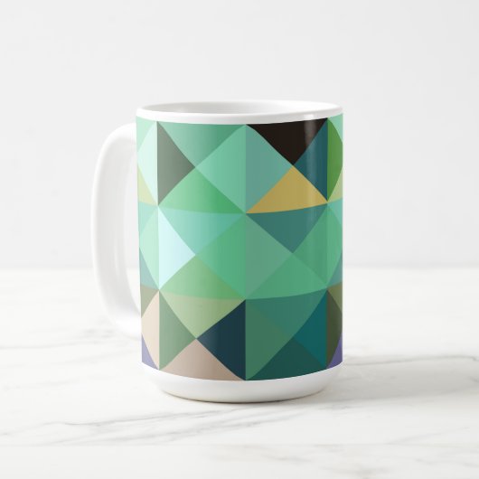 Aqua Blue Aquamarine Abstrakt Geo Style Tasse Cup (Vorderseite Links)