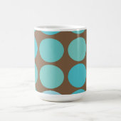 Aqua Blue Aquamarine und braune Punkte Modernes Mu Kaffeetasse (Mittel)