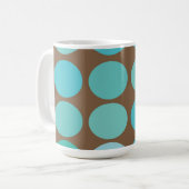 Aqua Blue Aquamarine und braune Punkte Modernes Mu Kaffeetasse (Vorderseite Links)