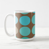 Aqua Blue Aquamarine und braune Punkte Modernes Mu Kaffeetasse (Links)