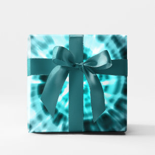 Aqua Blue Aquamarine und weiße Abstrakte digitale  Geschenkpapier