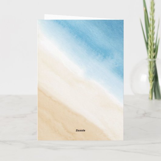 Aqua Blue auf dem Meer Hochzeit Dankeskarte (Rückseite)