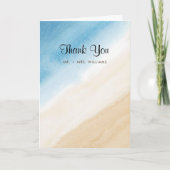 Aqua Blue auf dem Meer Hochzeit Dankeskarte (Vorderseite)
