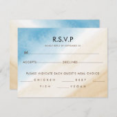 Aqua Blue auf dem Meer Hochzeit RSVP Karte (Vorne/Hinten)
