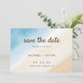 Aqua Blue auf dem Meer Hochzeit Save The Date (Stehend Vorderseite)