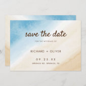 Aqua Blue auf dem Meer Hochzeit Save The Date (Vorne/Hinten)