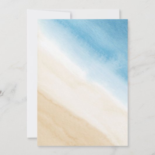 Aqua Blue auf dem Strand Hochzeit Einladung (Rückseite)
