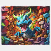 Aqua Blue Baby Dragon durchbrechen Fleecedecke (Vorderseite (Horizontal))