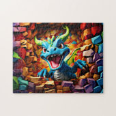 Aqua Blue Baby Dragon durchbrechen Puzzle (Horizontal)