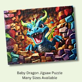 Aqua Blue Baby Dragon durchbrechen Puzzle