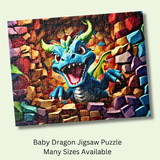 Aqua Blue Baby Dragon durchbrechen Puzzle