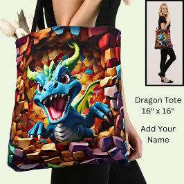 Aqua Blue Baby Dragon durchbrechen Tasche