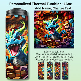 Aqua Blue Baby Dragon durchbrechen Thermosbecher