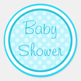 Aqua Blue Baby Shower Stickers