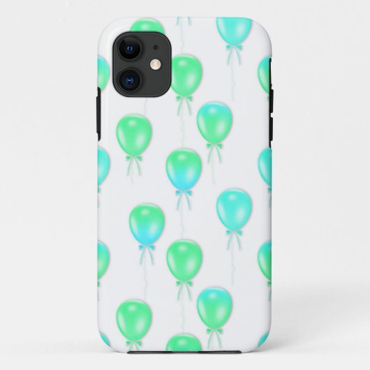 AQUA BLUE BALLOONS IPHONE-FALL Case-Mate iPhone HÜLLE (Rückseite)