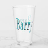 Aqua Blue Barry Name Logo, Glas (Rückseite)