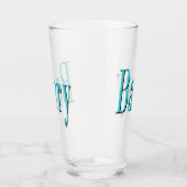 Aqua Blue Barry Name Logo, Glas (Links)