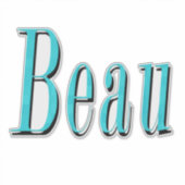 Aqua Blue Beau Name Logo, Aufkleber (Vorderseite)