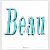 Aqua Blue Beau Name Logo, Aufkleber (Blatt)