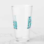 Aqua Blue Beau Name Logo, Glas (Links)