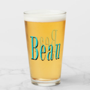 Aqua Blue Beau Name Logo, Glas