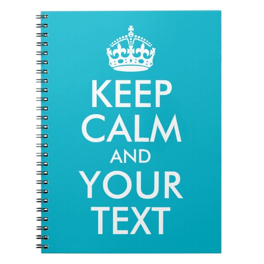 Aqua Blue Behalte Ruhe und Ihren Text Notizblock (Vorderseite)
