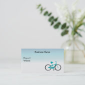 Aqua Blue Bicycle Visitenkarte (Stehend Vorderseite)