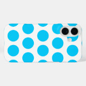 Aqua Blue Big Dots Case-Mate iPhone Hülle (Rückseite (Horizontal))