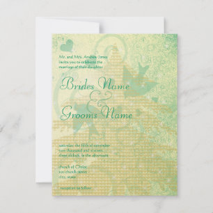 Aqua Blue Birds & Wirbel Hochzeitseinladungen Einladung