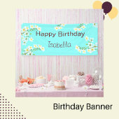 Aqua Blue Birthday Banner