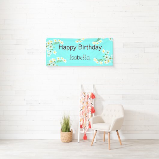 Aqua Blue Birthday Banner (Insitu)