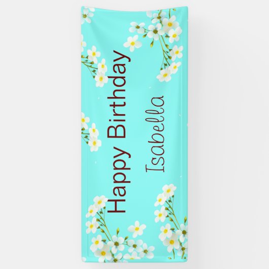 Aqua Blue Birthday Banner (Vertikal)