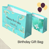 Aqua Blue Birthday Große Geschenktüte