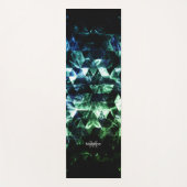 Aqua blue Black Geometric Smoky Abstract Monogram Yogamatte (Vorderseite)