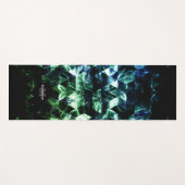 Aqua blue Black Geometric Smoky Abstract Monogram Yogamatte (Vorderseite (Horizontal))